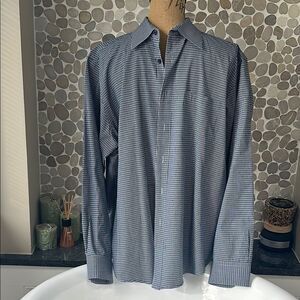 Enrico Garcia Men's Blue Checkered button down Shirt 17 34/35